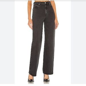 ROLLA'S Heidi High Rise Loose Straight Jeans in Vintage Black Wash
